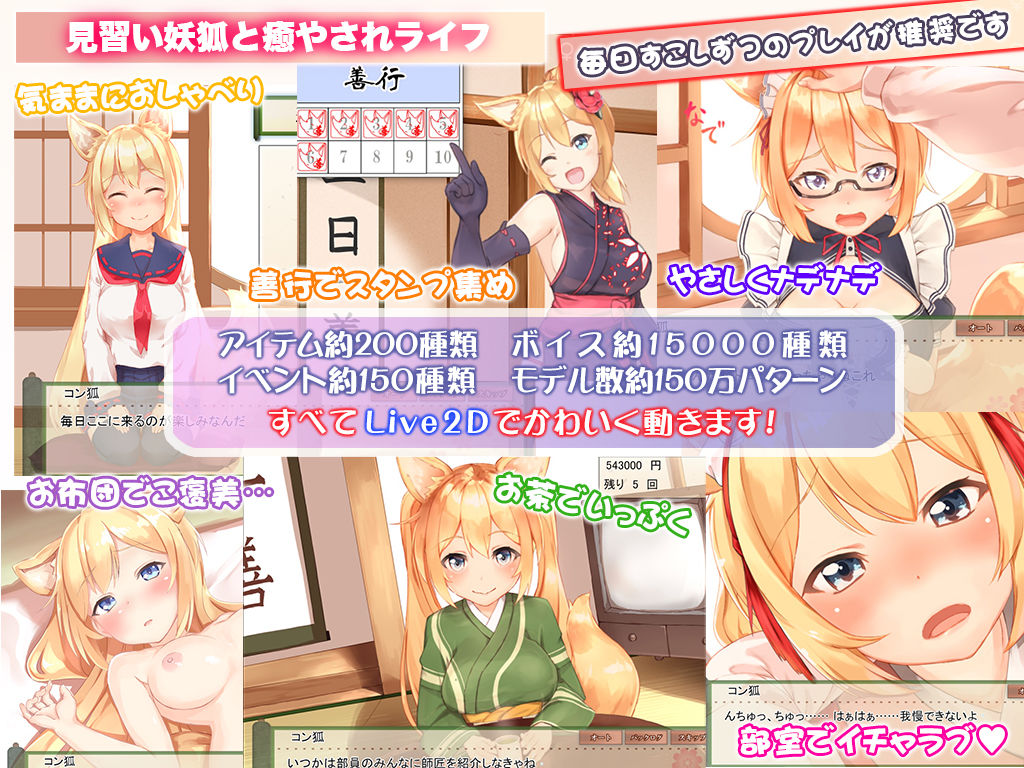 新衣装追加!【Live2D】コン狐との日常+(ぷらす)完全版 ごほうびパッチ入りwithコンプデータver逆バニー サンプル画像2