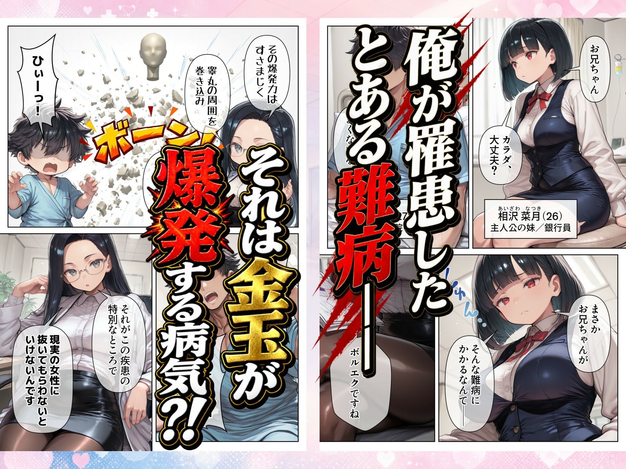 シコシコしてもらわないと金玉が爆発する病気 〜美人ナースたちによる濃厚搾精治療〜 サンプル画像2